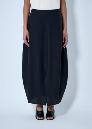 TOTEME Maxi Skirt in Textured Fabric Black tot0264005