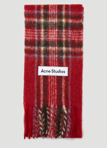 Acne Studios Vally Tartan Check Scarf Red acn0344002