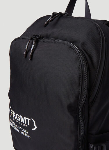 7 Moncler FRGMT Hiroshi Fujiwara 徽标印花双肩包 黑色 mfr0151012