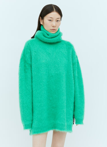 Gucci Brushed Mohair Jumper Dress Green guc0254006
