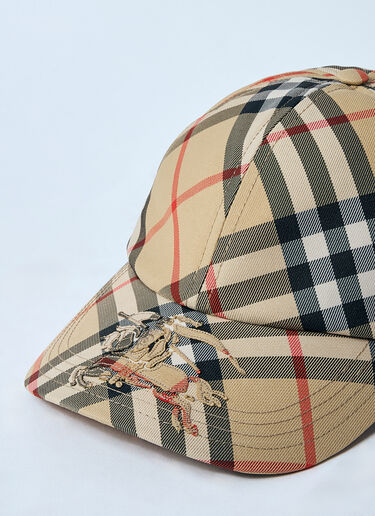Burberry Check Baseball Cap Beige bur0159028