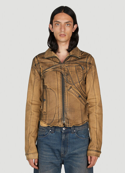 Ottolinger Fitted Denim Jacket Beige ott0150002