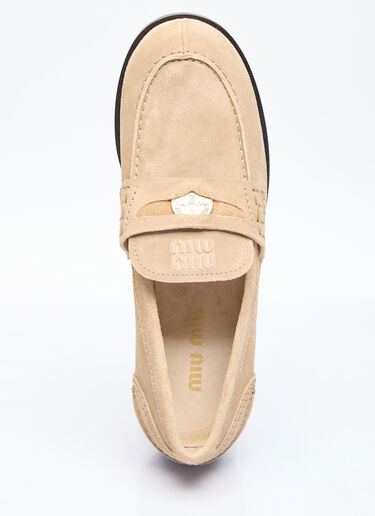 Miu Miu 빛바랜 스웨이드 로퍼 베이지 miu0256047