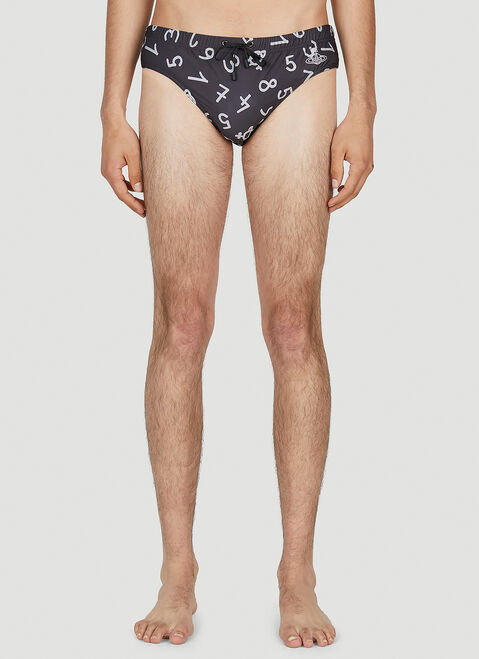Gucci Numerical Print Swim Briefs 블루 guc0153009