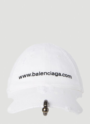 Balenciaga 피어싱 로고 캡 화이트 bal0253030