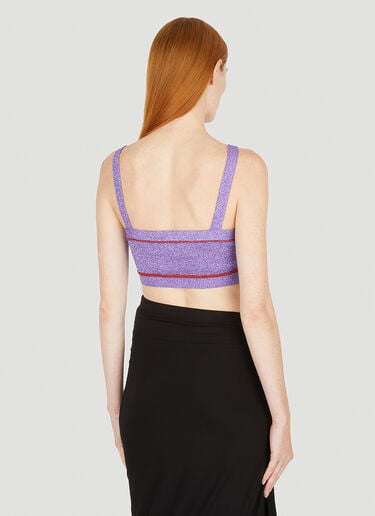 LN-CC® - Paco Rabanne: Metallic Knit Crop Top - Purple Paco Rabanne Metallic Knit Crop Top Purple pac0251009