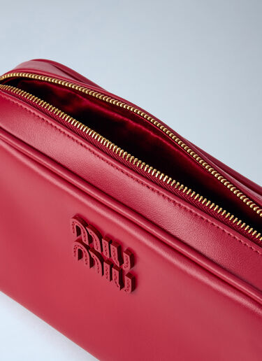 LN-CC® - Miu Miu: Leather Shoulder Bag - Red Miu Miu Leather Shoulder Bag Red miu0264212
