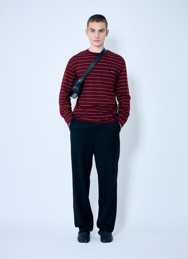 Miu Miu Striped Long-Sleeve T-Shirt Red miu0360004