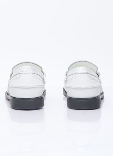 Miu Miu Leather Penny Loafers White miu0254083