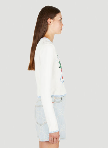 Casablanca Orbit Autour De L'Orange Sweater White cbl0250004