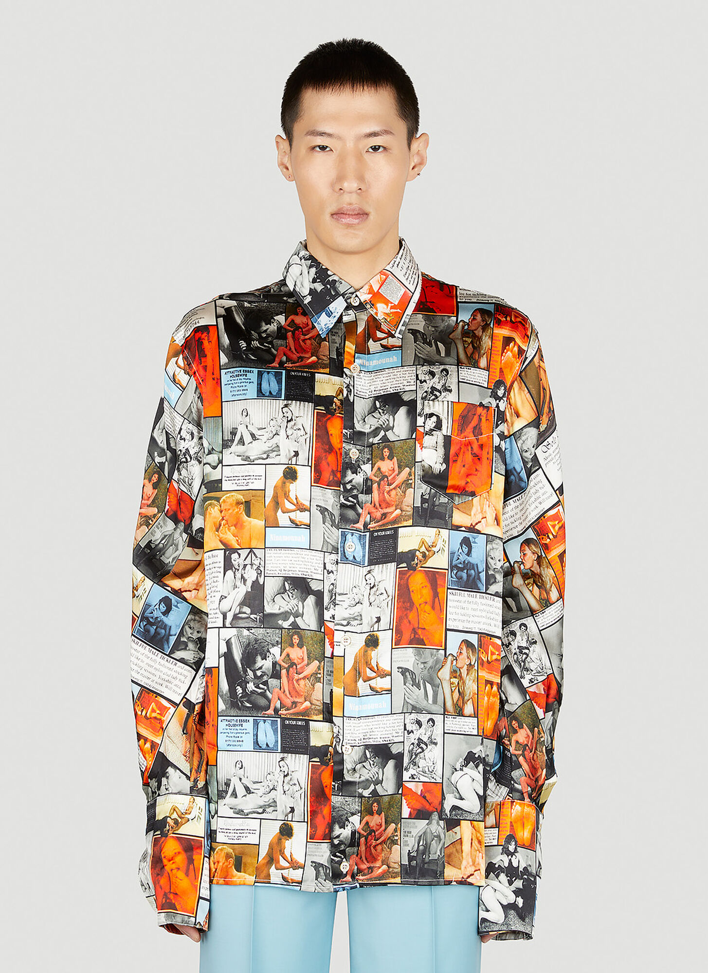 Ninamounah Graphic Print Shirt Unisex Red