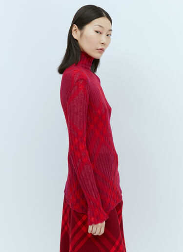 Burberry Check Mohair Blend Sweater Red bur0254010