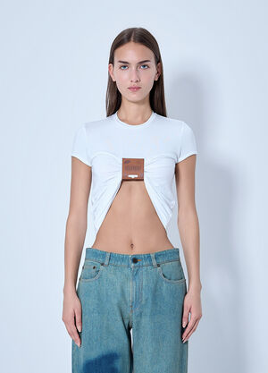 Jean Paul Gaultier Stretch Viscose Jersey Baby T-Shirt White jpg0266012