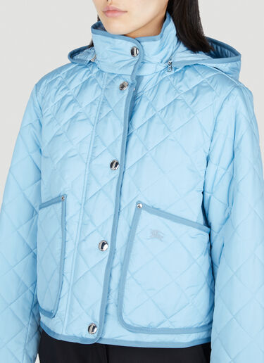 Burberry 菱格绗缝短款夹克 蓝色 bur0253014