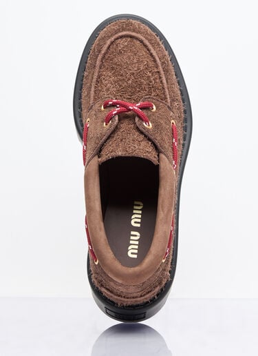 麂皮乐福鞋 Miu Miu 麂皮乐福鞋 棕色 miu0258020