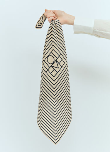 TOTEME Signature Monogram Silk Scarf White tot0257004