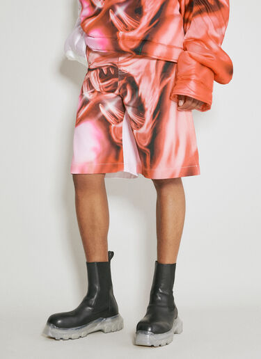 Gerrit Jacob Graphic Denim Bermuda Shorts Pink gjb0154002