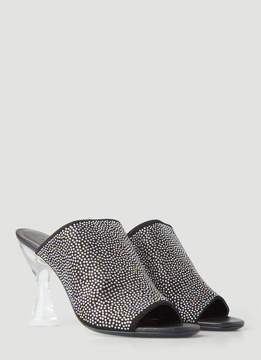 BY FAR Luz Crystal Heeled Mules Black byf0249023
