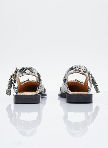 GANNI Chunky Buckle Ballerina Flats Grey gan0254029