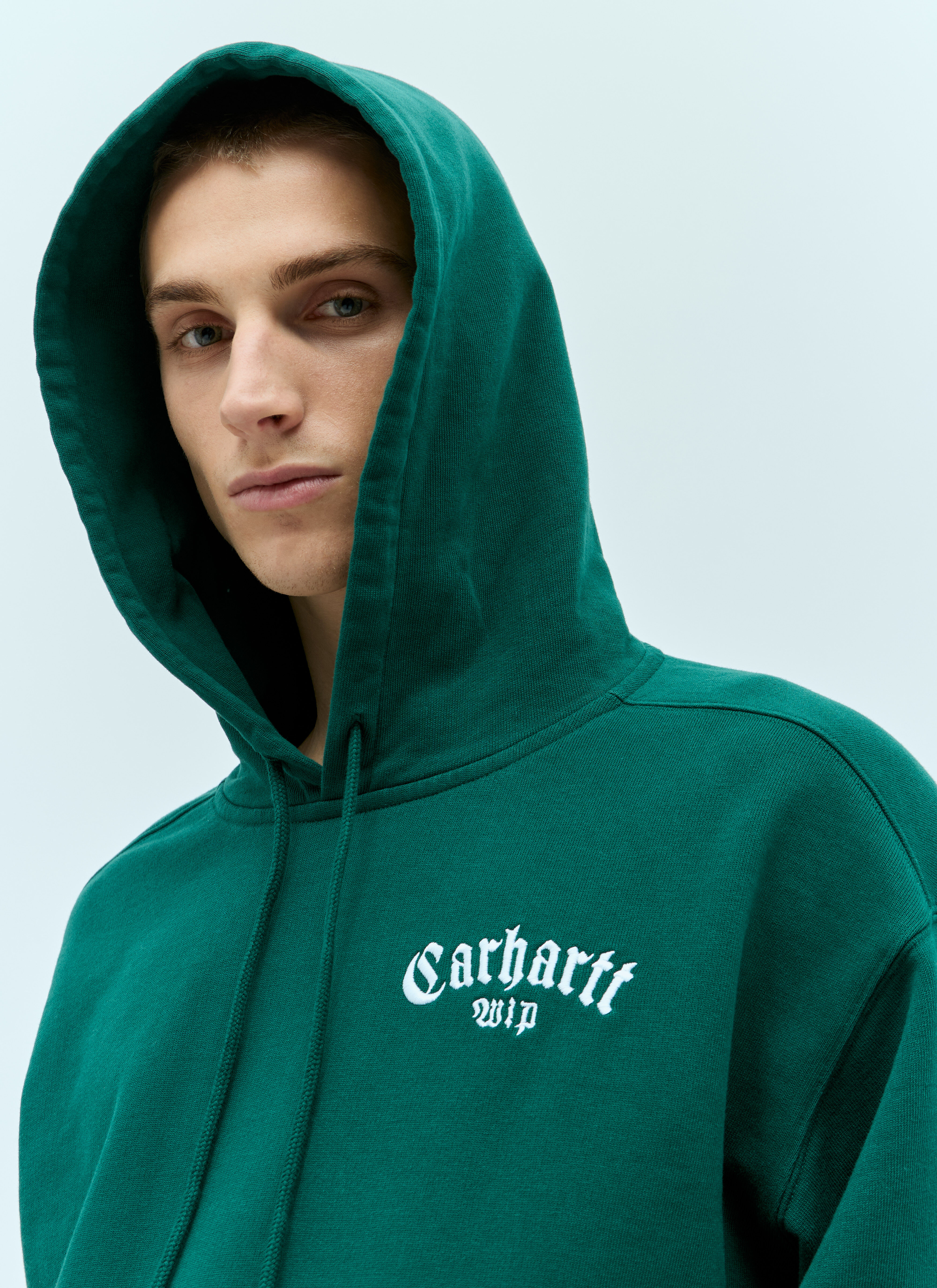 Carhartt WIP Hooded Onyx Script Sweatshirt in Green LN CC