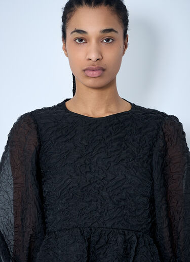 Cecilie Bahnsen Karmen 纹理中长连衣裙  黑色 cec0260001
