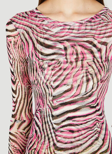 Collina Strada Cardio Animal Print Crewneck Top Pink cst0249009