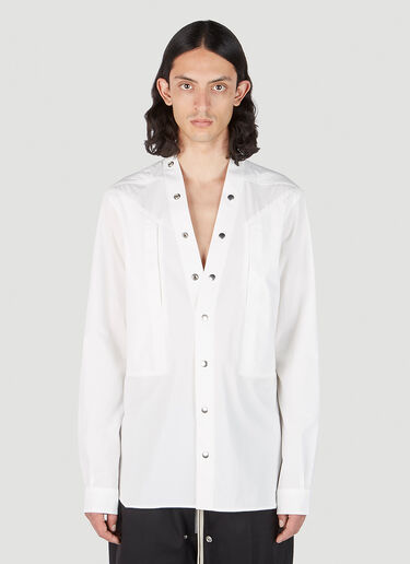 Rick Owens Larry Fogpocket Shirt White ric0151004