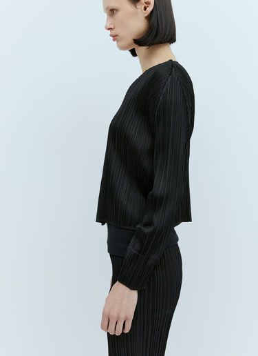 Pleats Please Issey Miyake Pleated Cardigan Black plp0254010