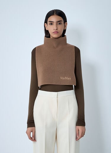 ロゴモチーフウールスカーフ Max Mara ロゴモチーフウールスカーフ キャメル max0262034