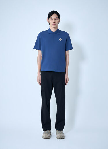 Piqué Polo Shirt Moncler Piqué Polo Shirt Blue mon0164028