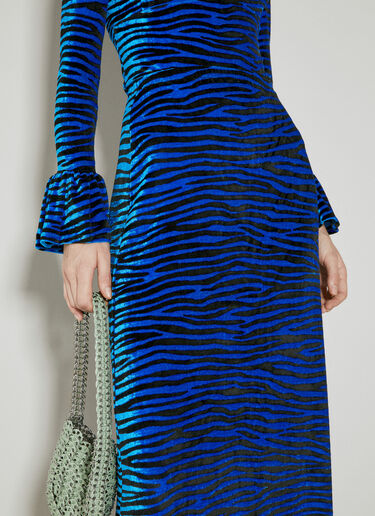 Rabanne Velvet Zebra Print Skirt Blue pac0253022