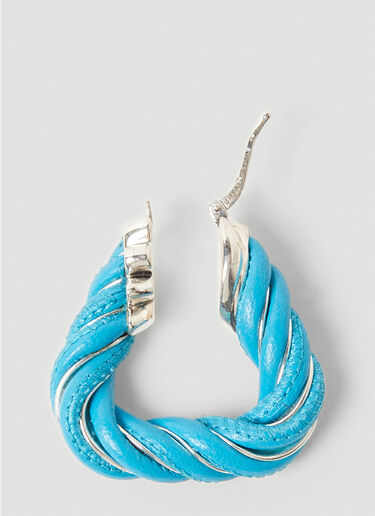 Twist Triangle Hoop Earrings Bottega Veneta Twist Triangle Hoop Earrings Blue bov0251125