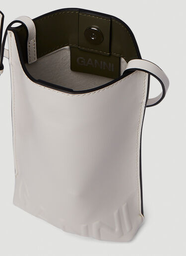 GANNI Banner Small Shoulder Bag White gan0251099