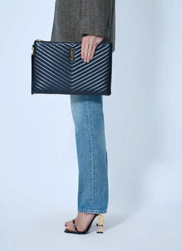 Saint Laurent 카산드르 마틀라세 문서 홀더 블랙 sla0265137