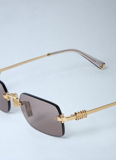 Rectangular Rimless Sunglasses Miu Miu Rectangular Rimless Sunglasses Gold lmu0262008