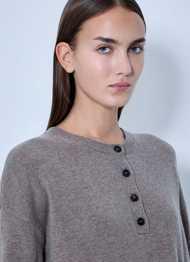 LN-CC® - Max Mara: Button Placket Knit Sweater - Beige Max Mara Button Placket Knit Sweater Beige max0266125