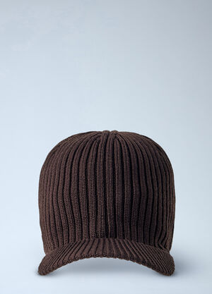 Y-3 X WB Ribbed Knit Beanie Brown ywb0364005