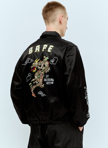 A BATHING APE® Souvenir Satin Jacket Black aba0156011