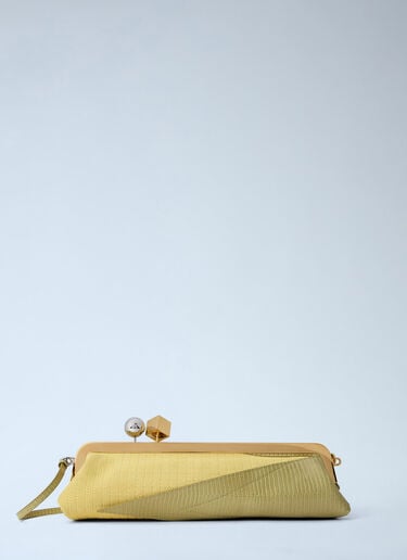 Jacquemus The Salon Maïs Leather Clutch Bag Yellow jac0264049