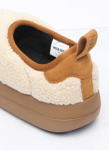 Moon Boot Park Puffer Fleece Slip-On Shoes Beige mnb0260009