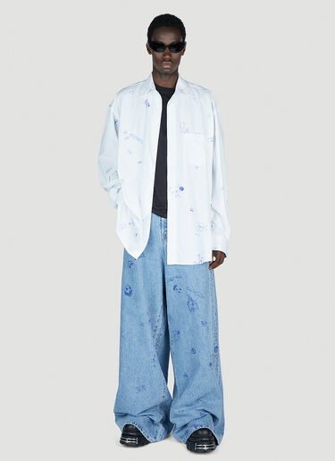 Vetements 落書きジャージ シャツ ホワイト vet0154005