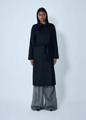 Max Mara Belted Manuela Coat Black max0262023