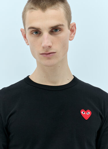Comme Des Garçons PLAY Logo Patch Long-Sleeve T-Shirt Black cpl0355013