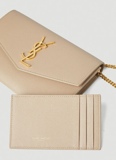 Saint Laurent Uptown Chain Shoulder Bag Beige sla0247122