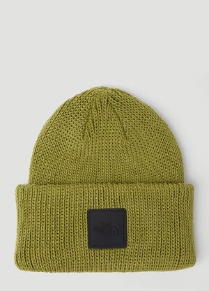 The North Face Logo Patch Beanie Hat Green tnf0154014