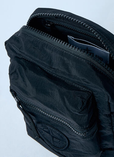 Stone Island Logo Patch Crossbody Bag Black sto0160062
