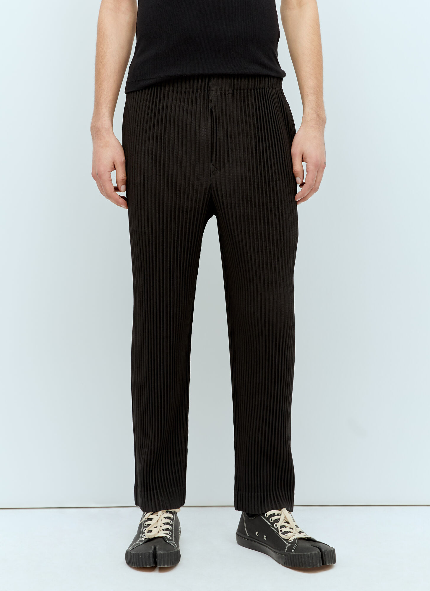 Shop Issey Miyake Monthly Colors: January Pleated Pants In Dark Grey