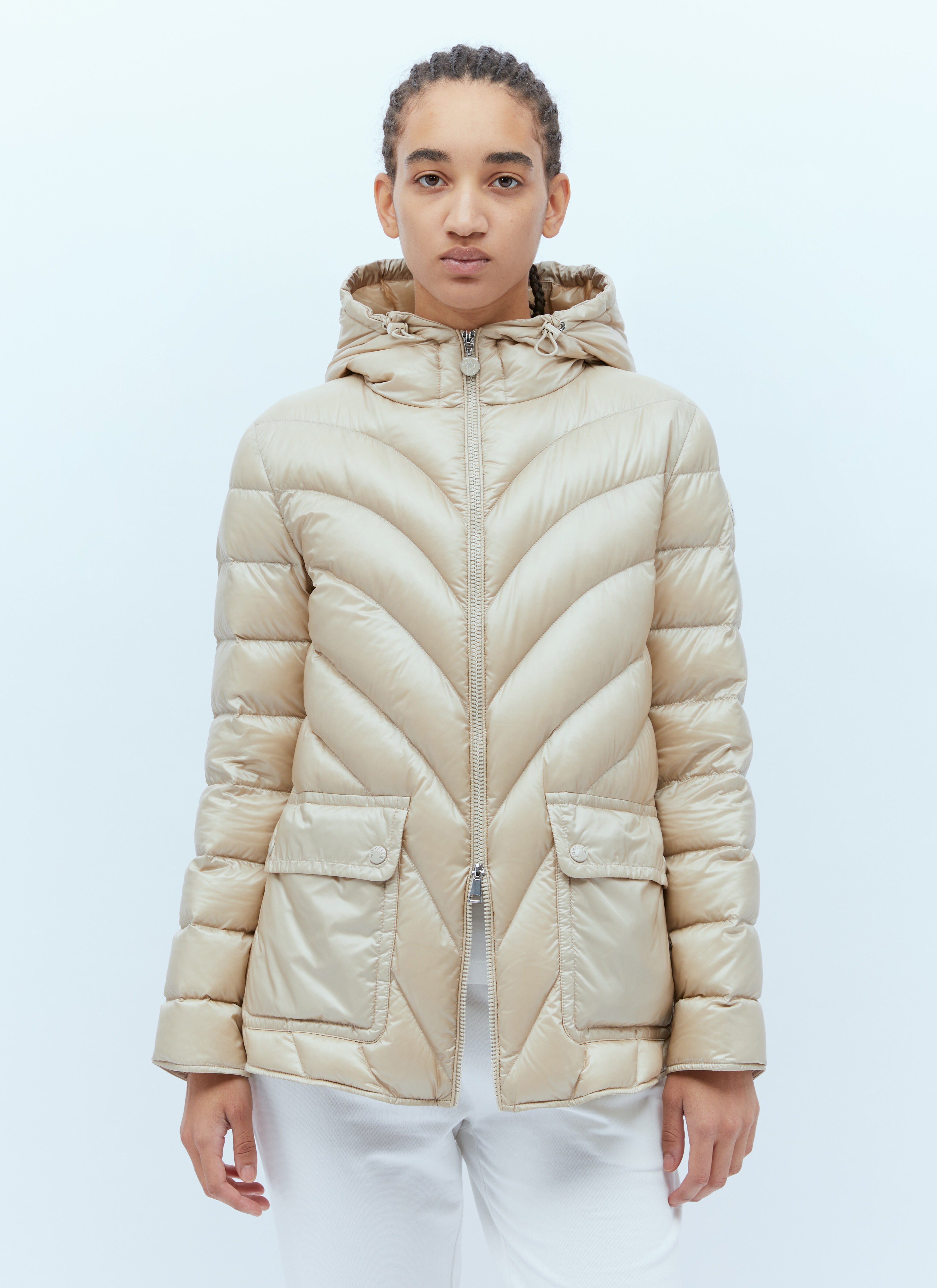 Moncler Women s Argenno Short Parka in Beige LN CC