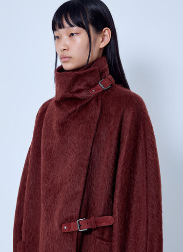 LN-CC® - Max Mara: Alpaca and Wool Wrap Coat - Red Max Mara Alpaca and Wool Wrap Coat Red max0266208