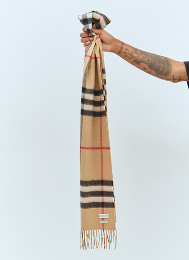 Burberry Giant Check Cashmere Scarf Beige bur0359001